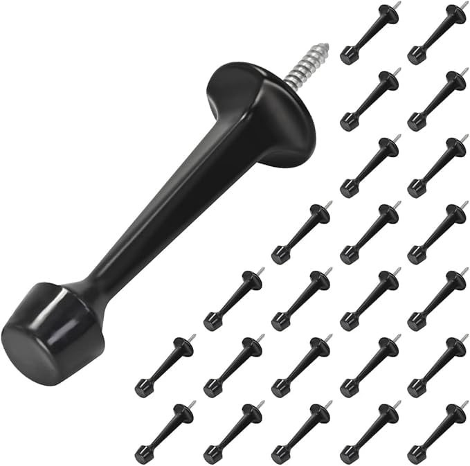 HOMOTEK 24Pack Heavy Duty Solid Rigid Door Stop with Soft Rubber Tip, Zinc Di...