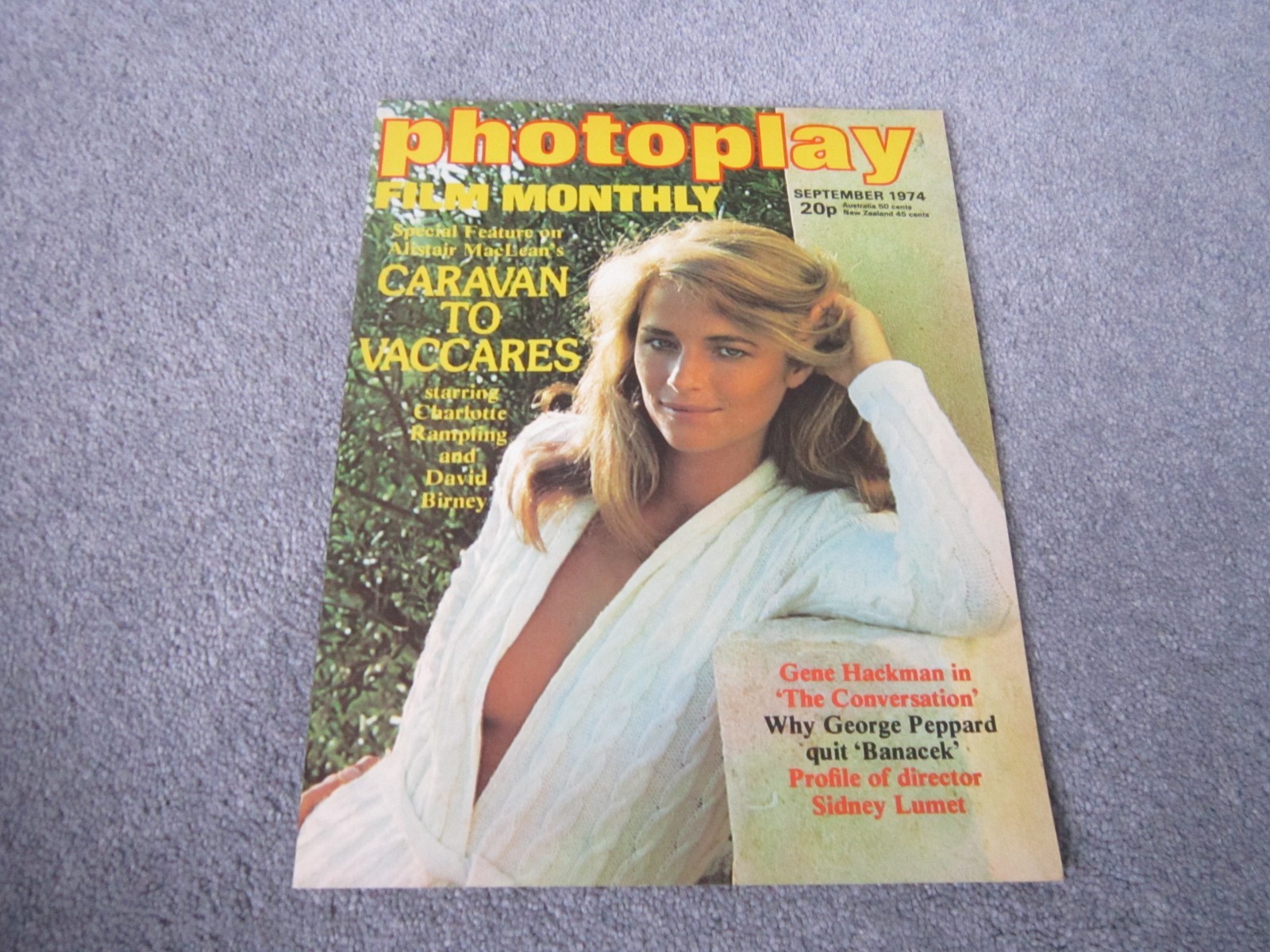Photoplay magazine,September 1974,Charlotte Rampling in Caravan to Vaccares