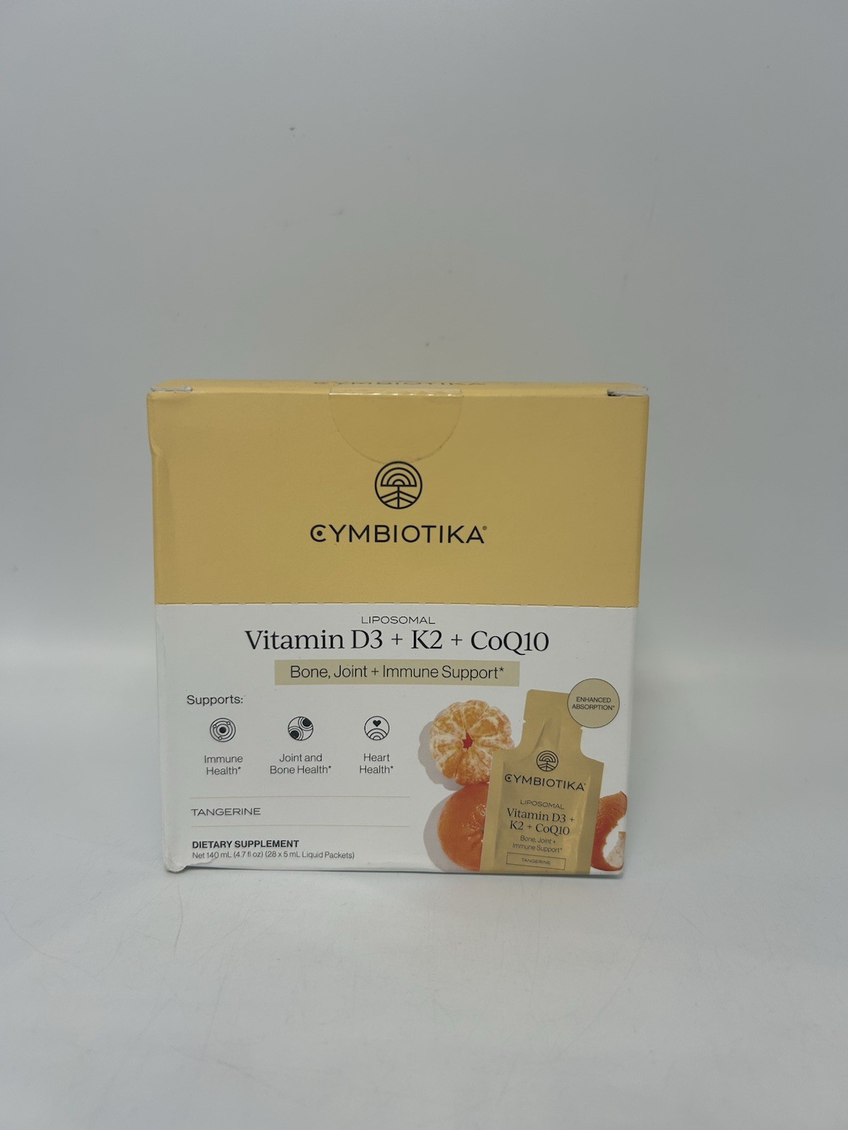 Cymbiotika Liposomal Vitamin D3 + K2 + CoQ10 28 ct Tangerine Immune Bone 10/2026 Cymbiotika Liposomal Vitamin D3 + K2 + CoQ10 28 ct Tangerine Immune Bone 10/2026