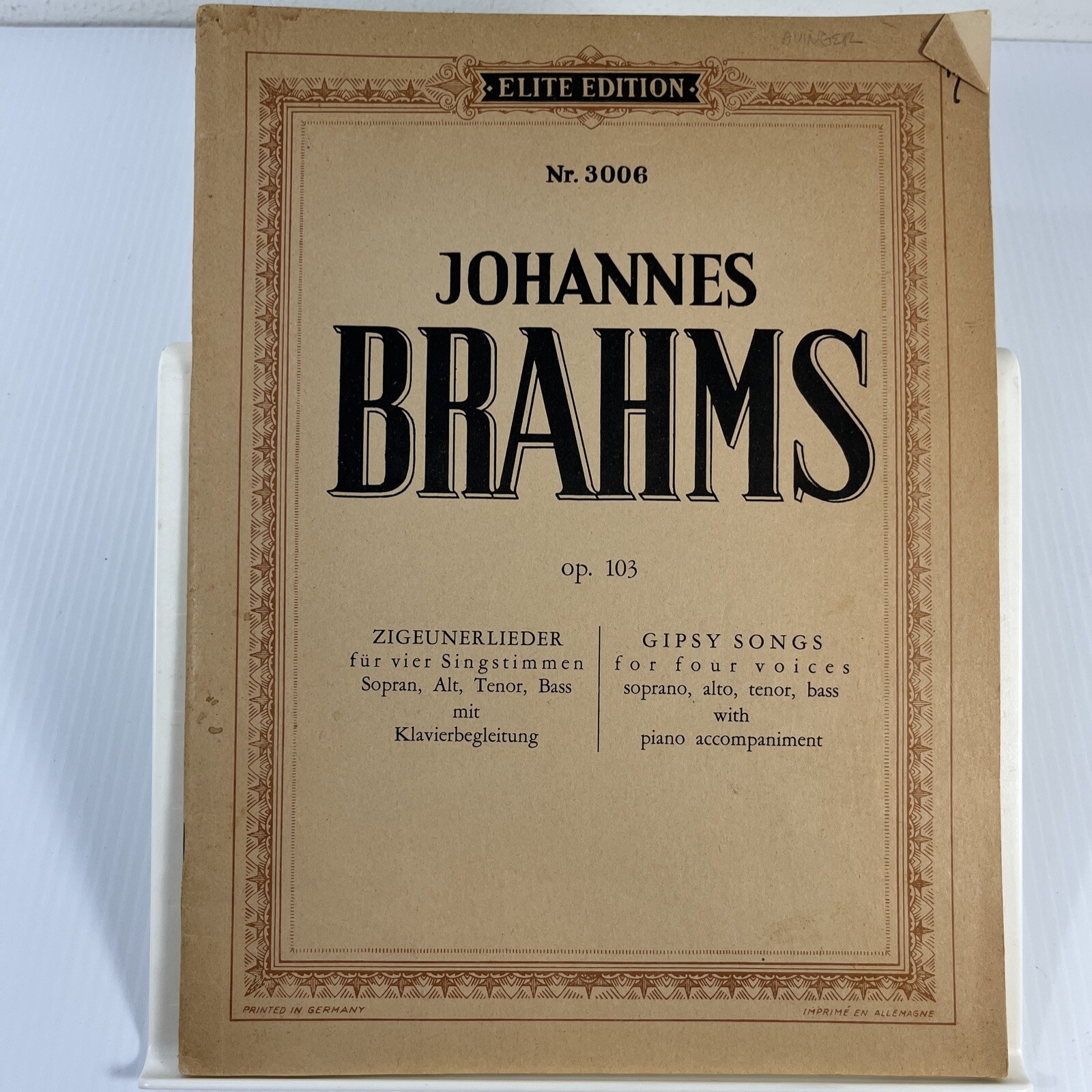 Gipsy Songs Brahms Religious Choral Vocal Music Book Gipsy Songs Brahms Religious Choral Vocal Music Book