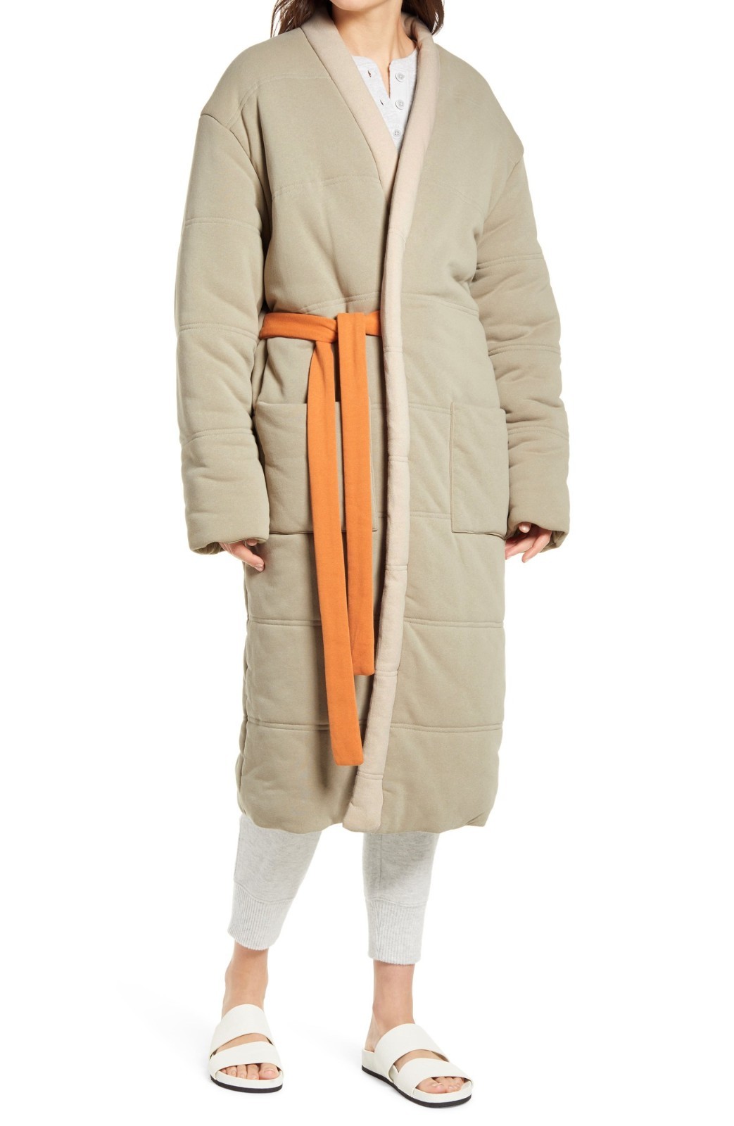 NWT OFFHOURS The Homecoat Michelangelo Sage Green Quilted Robe One Size OS Outer NWT OFFHOURS The Homecoat Michelangelo Sage Green Quilted Robe One Size OS Outer