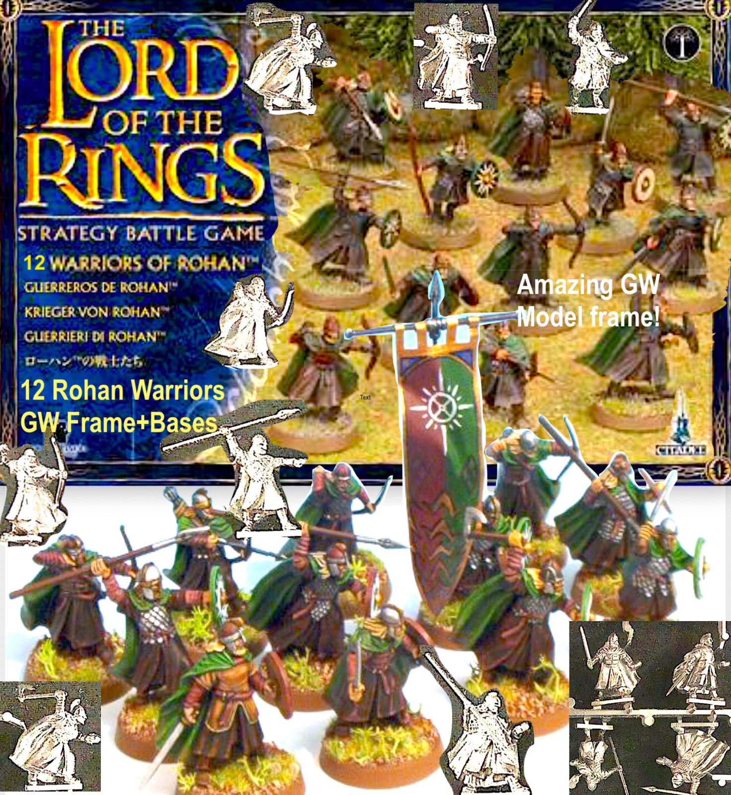 NEW: 12 WARRIORS of ROHAN~FOOT ~LotR/MIDDLE-EARTH Strategy Battle GAMES WORKSHOP