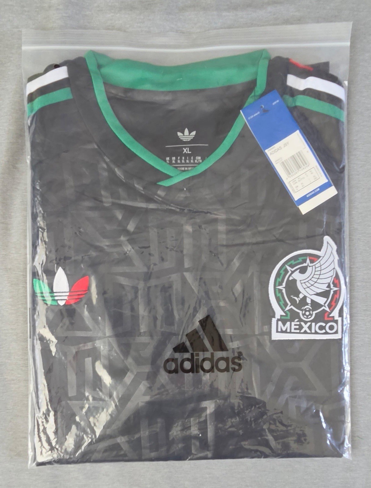 adidas Mexico National Team Soccer Jersey Men's XL Black Green Red White