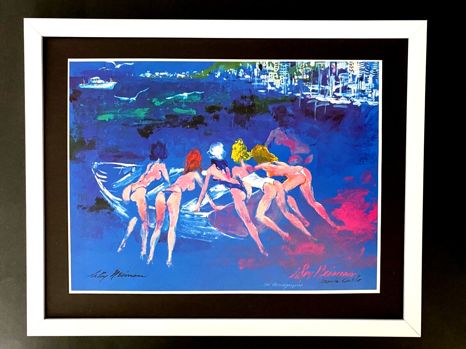 LEROY NEIMAN +  SKETCHBOOK DRAWING MONACO + CIRCA 1970\'S + SIGNED PRINT FRAMED