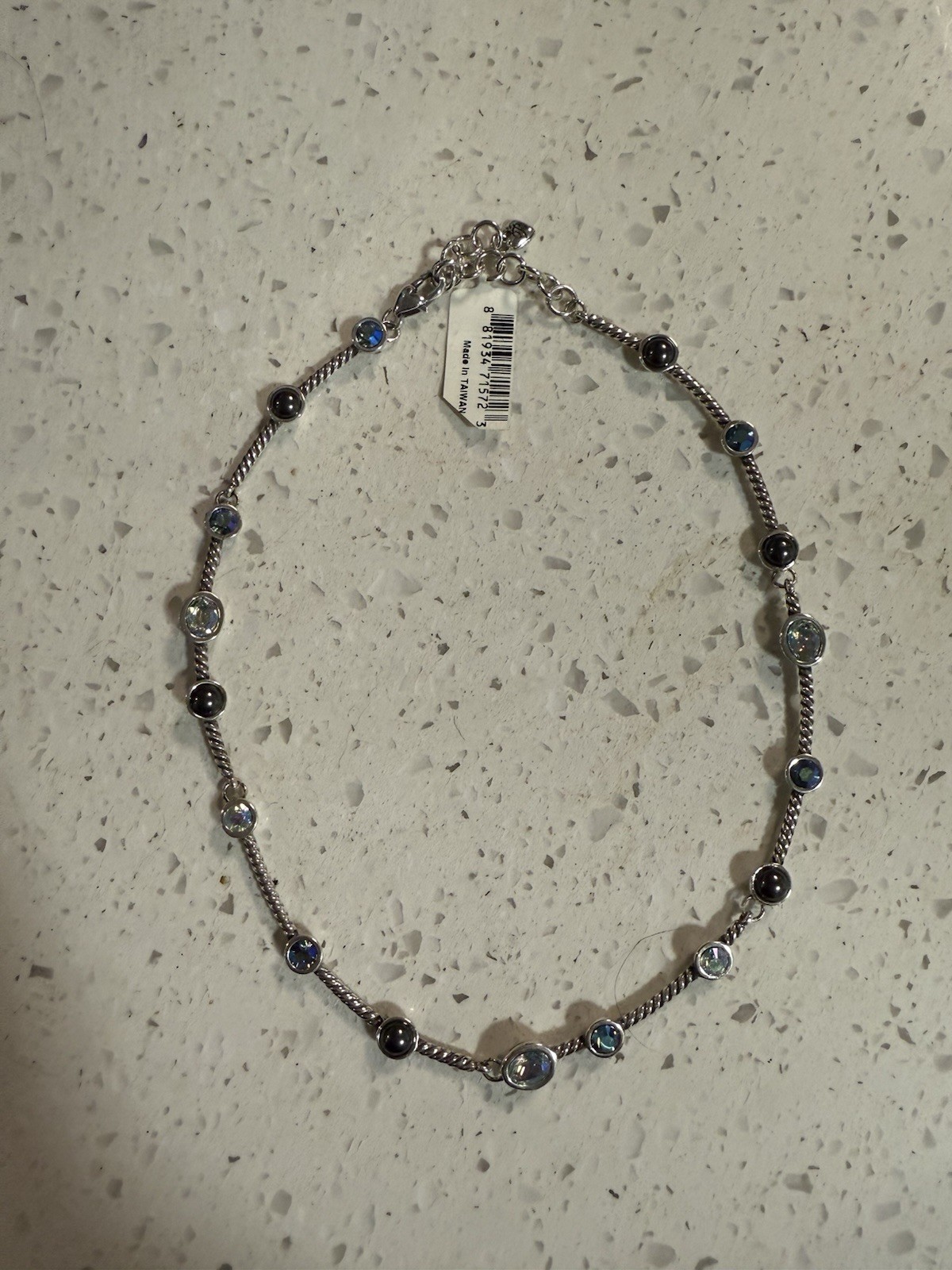 Brighton Monte Carlo Necklace Blue Swarovski Crystal Pearl Retired Brighton Monte Carlo Necklace Blue Swarovski Crystal Pearl Retired