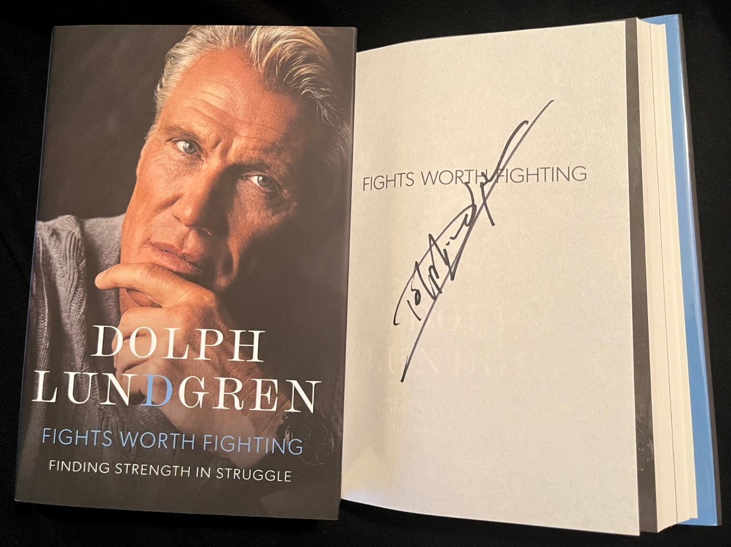 Dolph Lundgren signed Fights Worth Fighting 1st printing hardcover book Rocky IV Dolph Lundgren signed Fights Worth Fighting 1st printing hardcover book Rocky IV