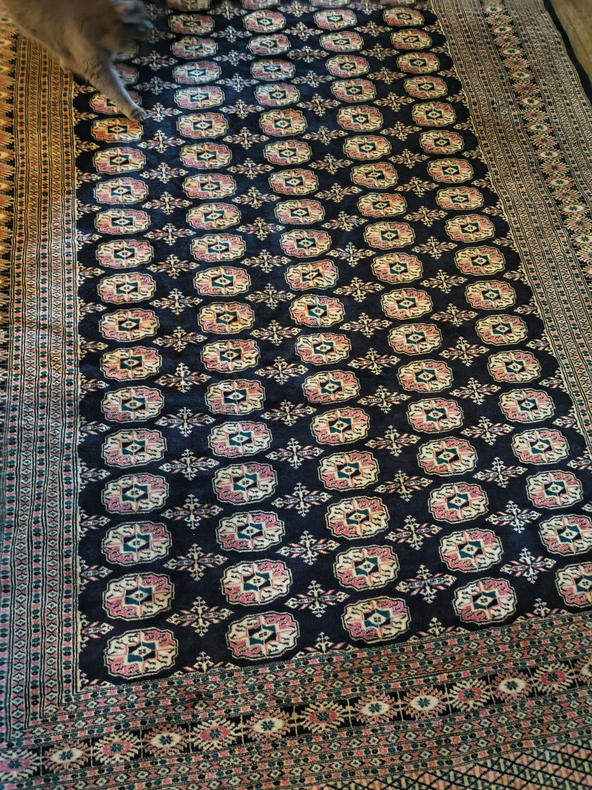 Pakistani Bokhara Rug 9.5x6.5 Genuine Hand woven Antique