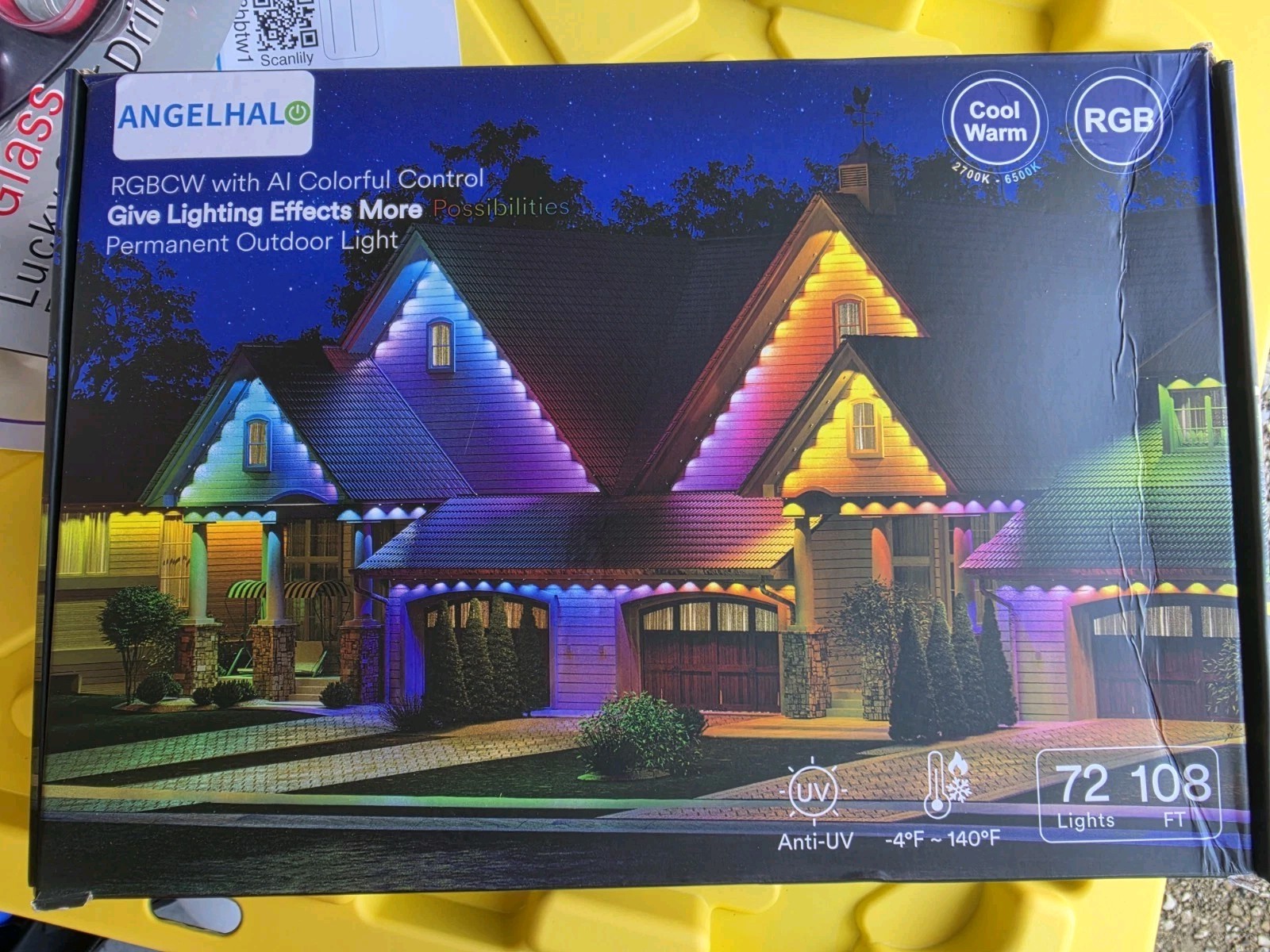 ANGELHALO Permanent Outdoor Lights Pro, 108ft With 72 LEDs for Daily and Accent