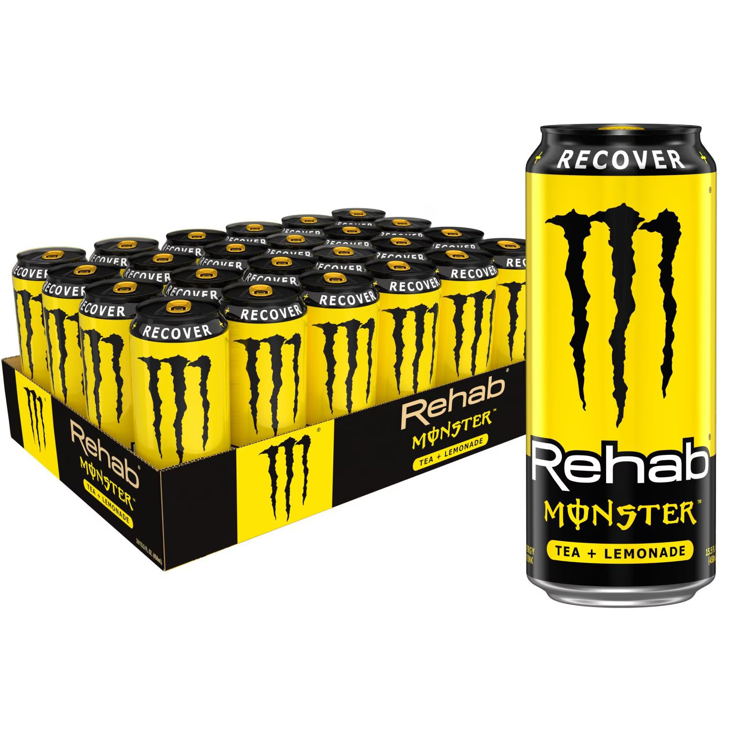 Monster Energy Rehab, Tea + Lemonade, Energy + Tea Energy Drink, 15.5 fl. oz.,24