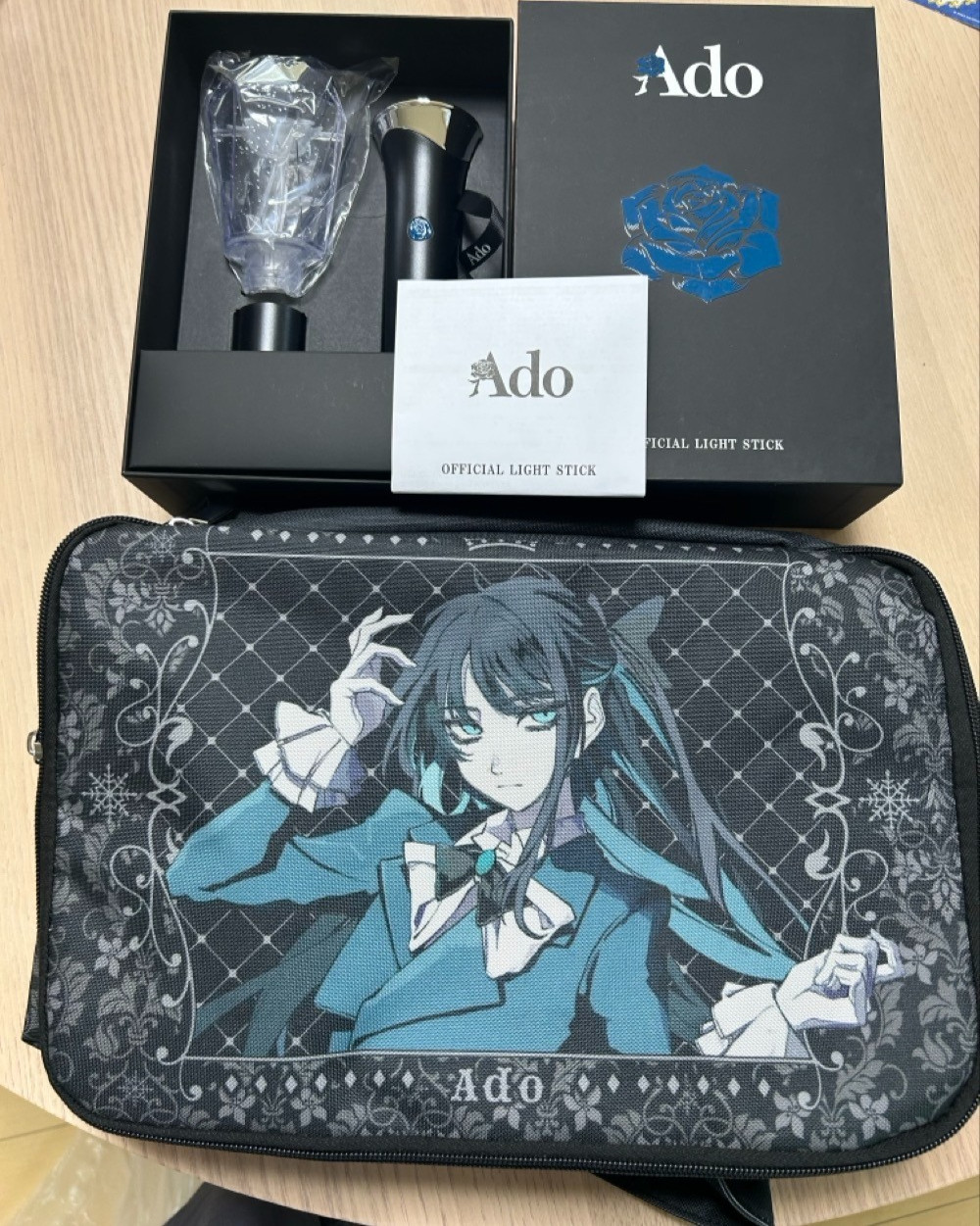 Ado Big Penlight & Soft Storage Case Black Set Official Merch hibana Yodaka