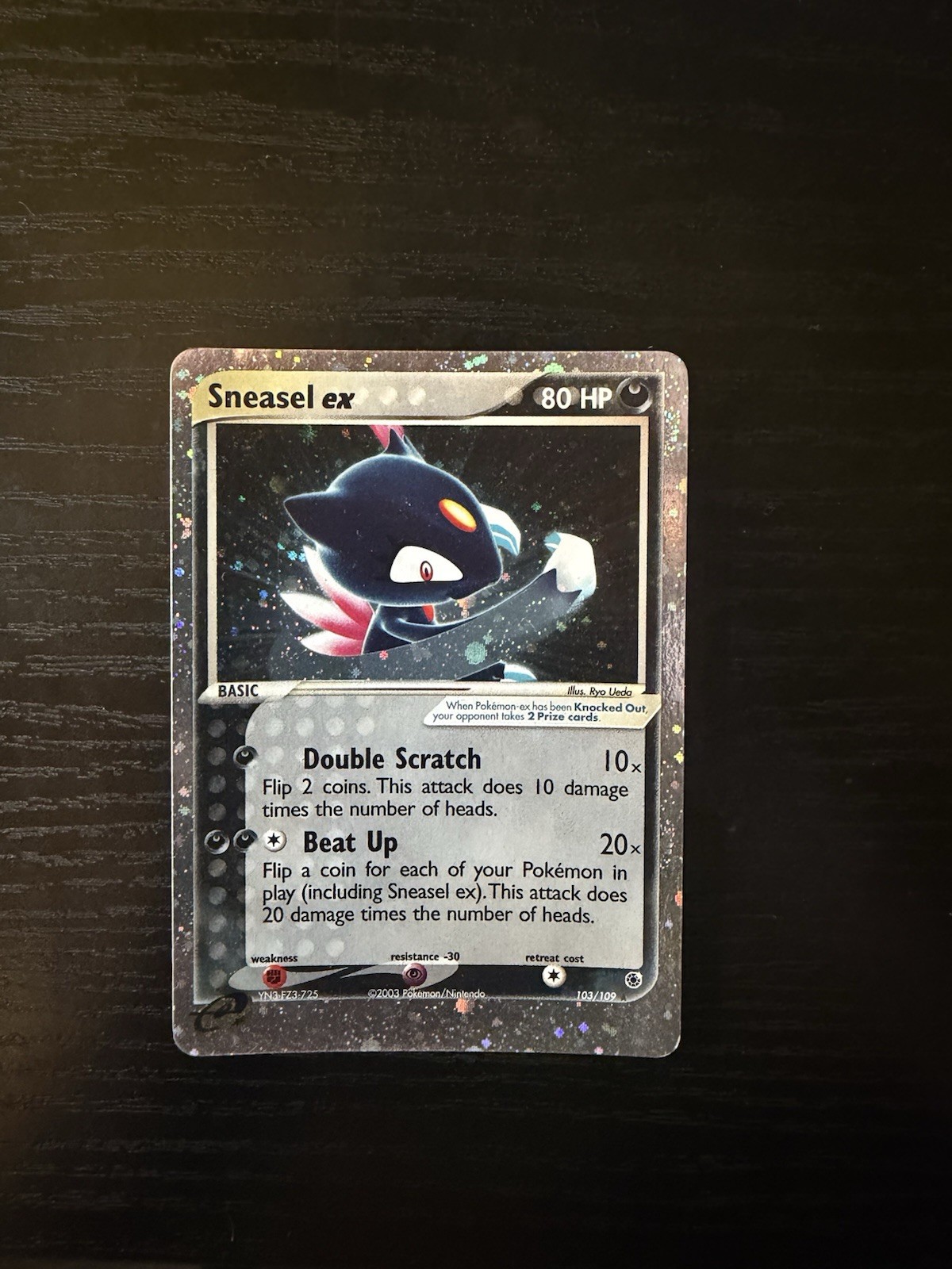 The Pokémon Company Sneasel ex 103/109 EX Ruby & Sapphire Holo Ultra Rare 80 HP