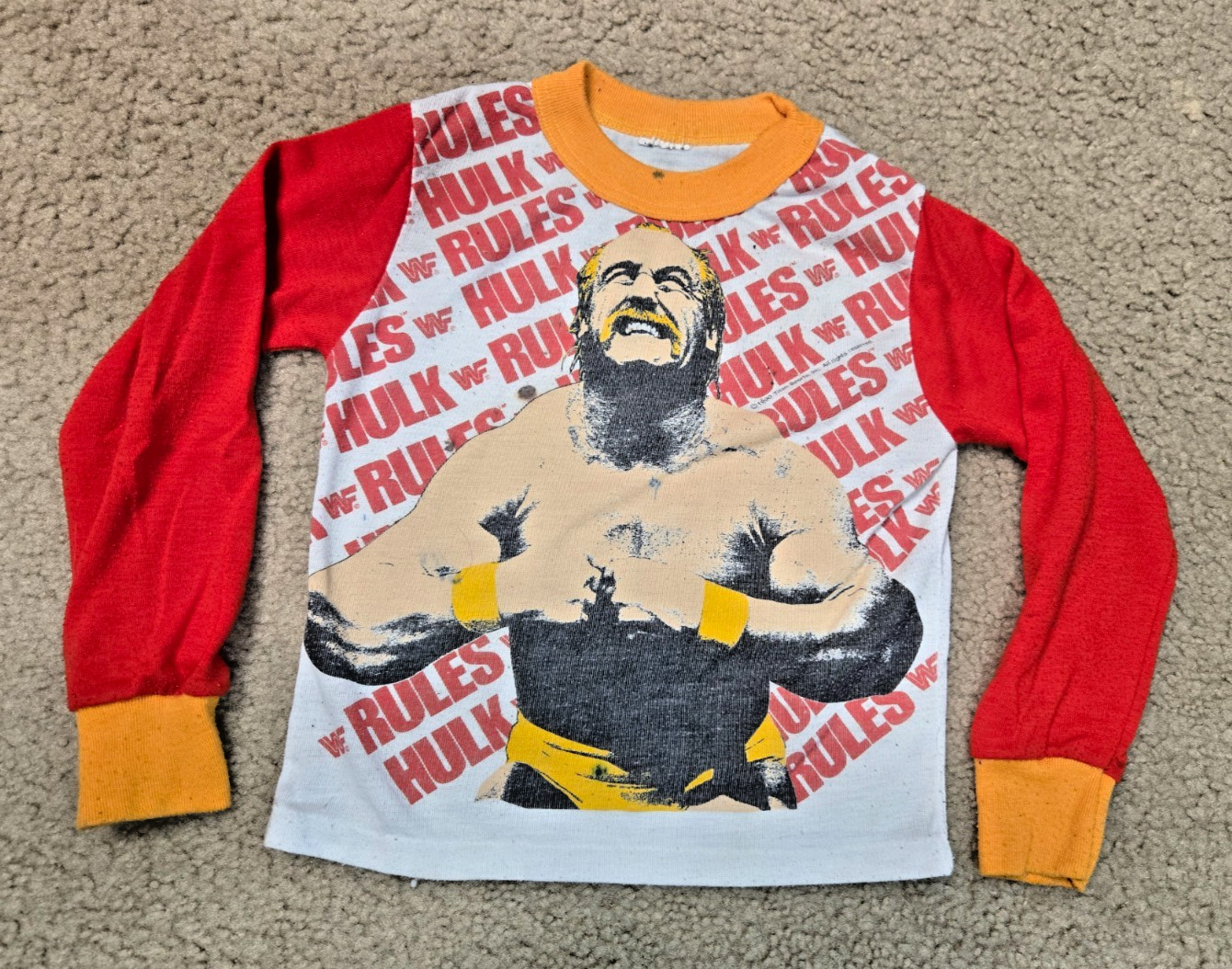 Vintage 1990 WWF Hulk Hogan Rules Pajama Top Toddler Size Titan Sports WWE RARE Vintage 1990 WWF Hulk Hogan Rules Pajama Top Toddler Size Titan Sports WWE RARE