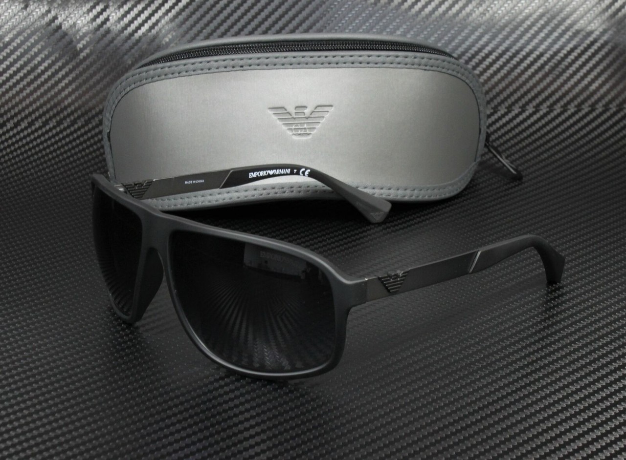 EMPORIO ARMANI EA4029 50638G Black Square 64 mm Men\'s Sunglasses