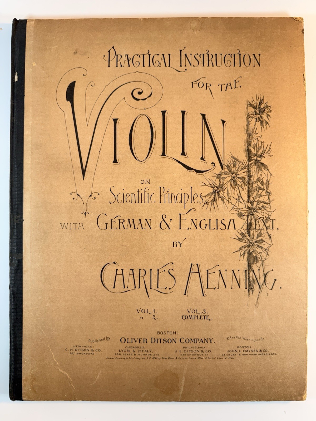 Antique Violin Instruction Book Charles Henning Ditson 1864 German English