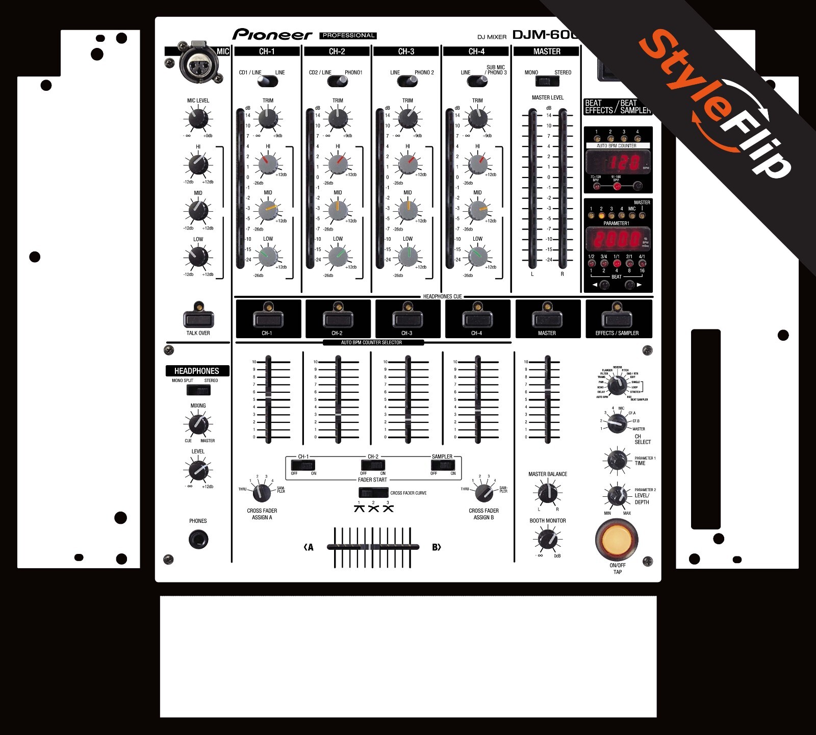 Pioneer DJM-600 Skin | Color White | Protective Decal | StyleFlip Skins