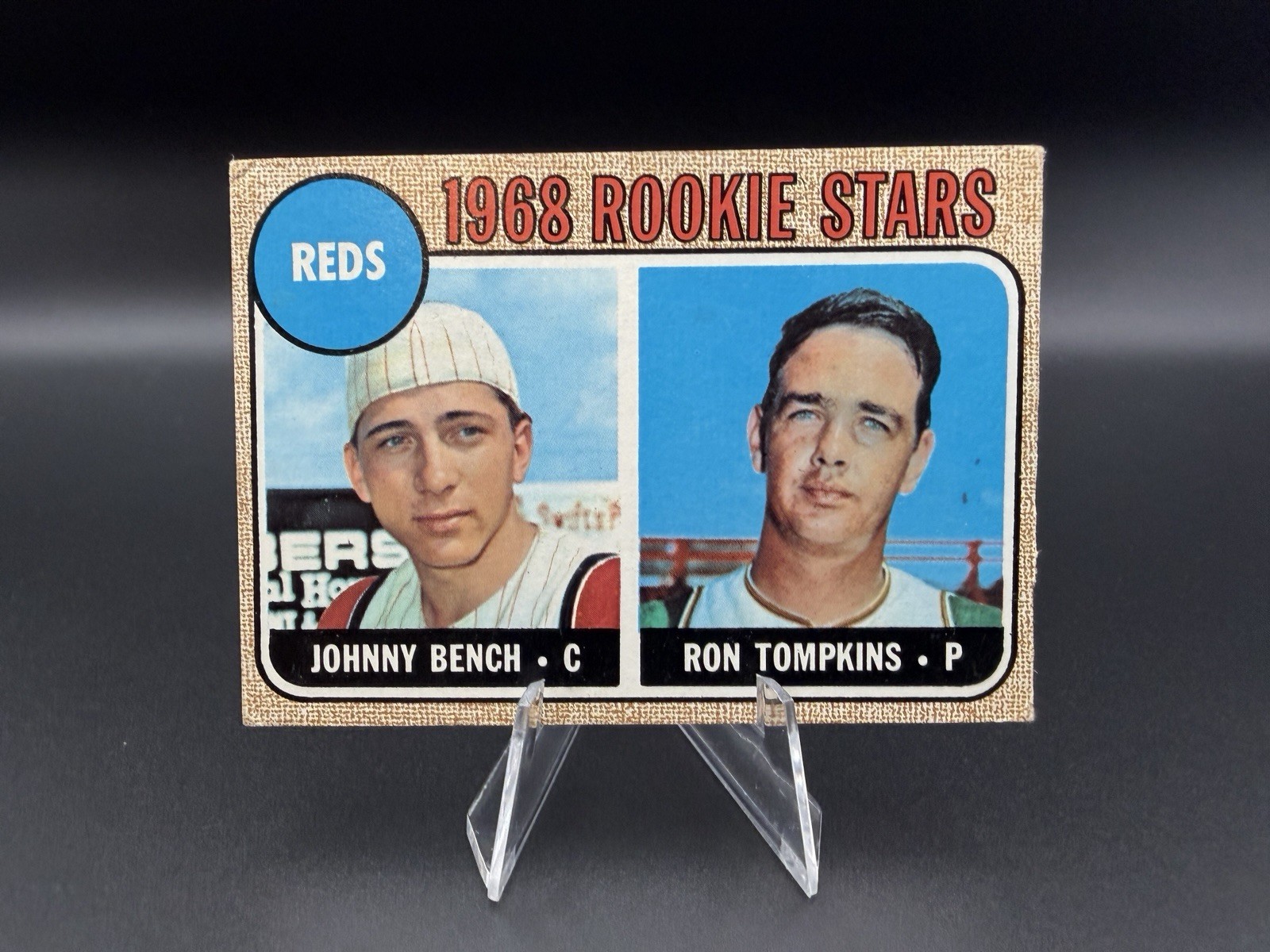 1968 Topps - 1968 Rookie Stars Johnny Bench, Ron Tompkins #247  Stained