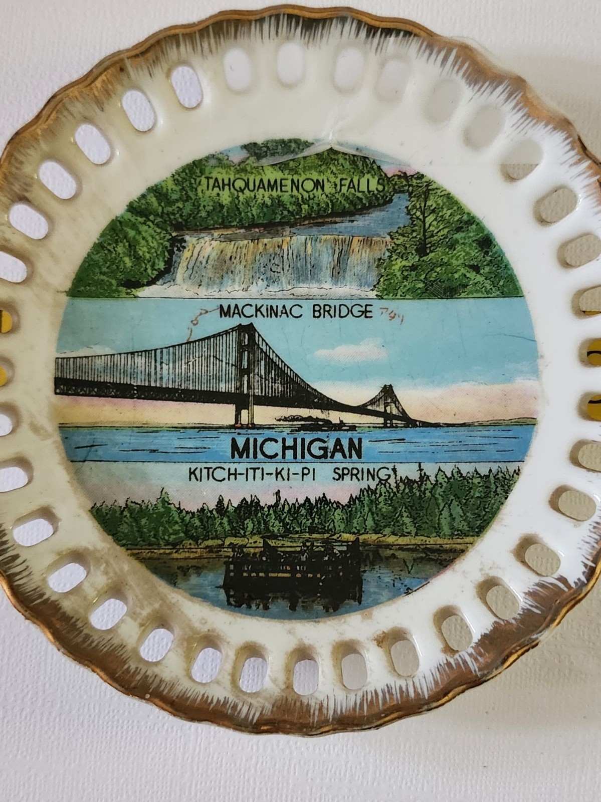 Vintage Michigan Souvenir Plate 5