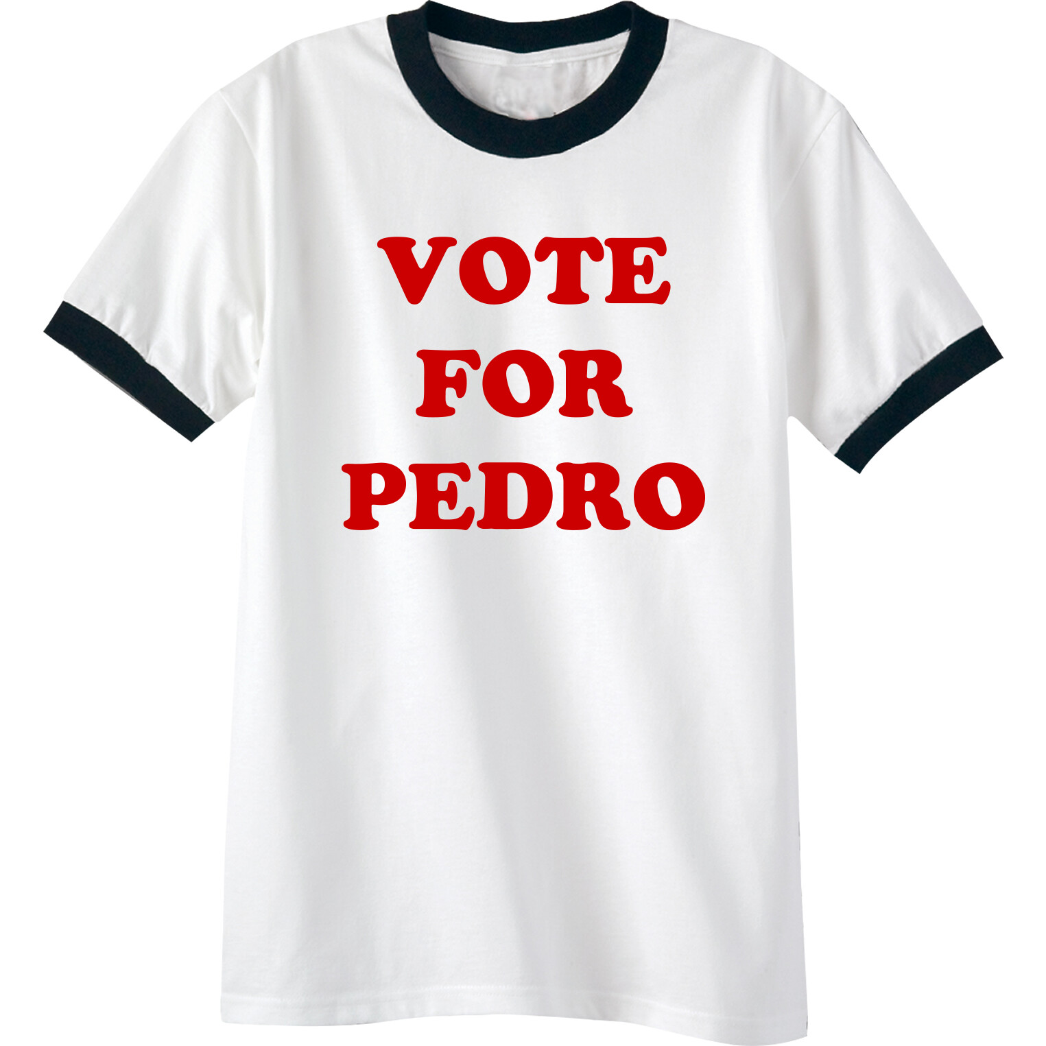 Vote for Pedro Short Sleeve Ringer T-Shirt - Adult Small - 4XL - 