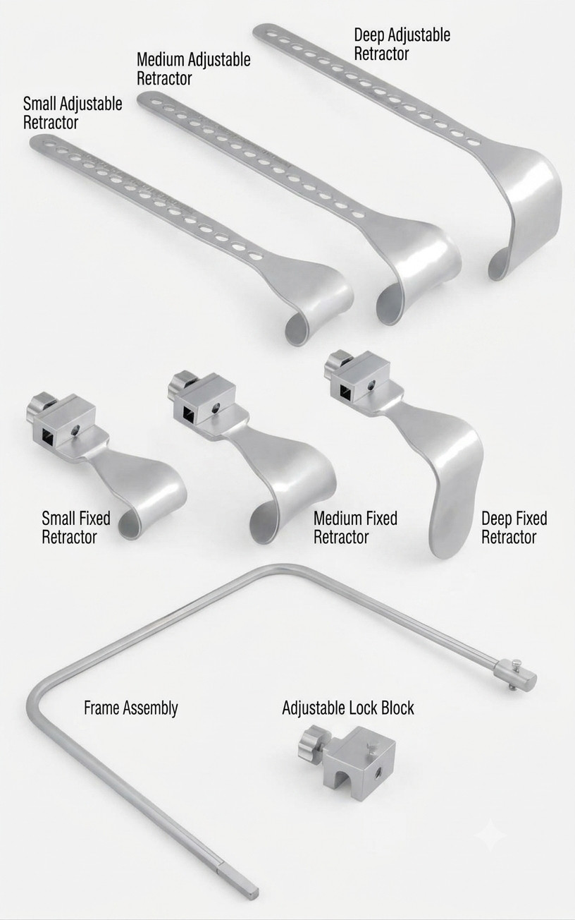 Bell-Hawkins Shoulder Frame and Blade Set of 8 Shoulder Arthroplasty Orthopedic