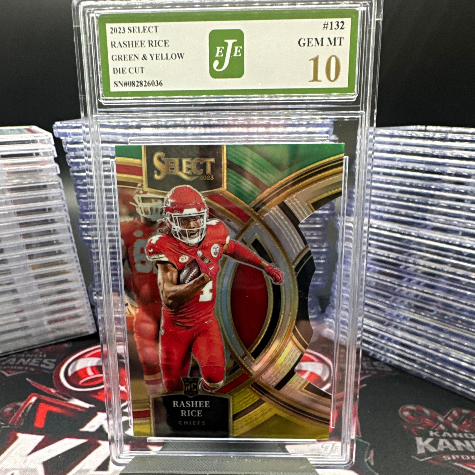 2023 Panini  Rashee Rice RC Green & Yellow Die-Cut Premier #132 NFL EJE10