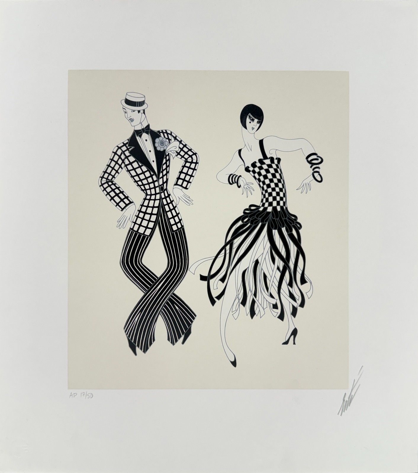 Erte Charleston Couple Signed Serigraph AP /50