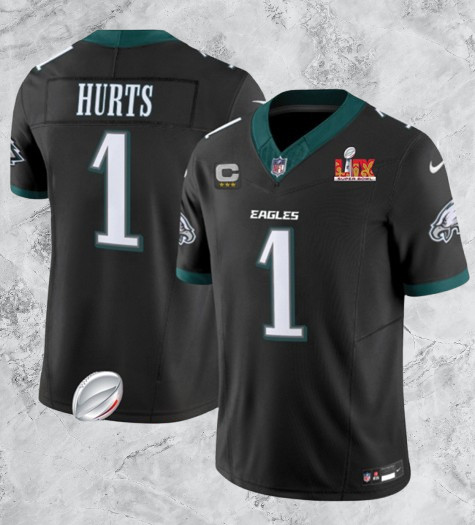 Men's jersey philadelphia eagles #1 jalen hurts stitched Black All sizes Men's jersey philadelphia eagles #1 jalen hurts stitched Black All sizes