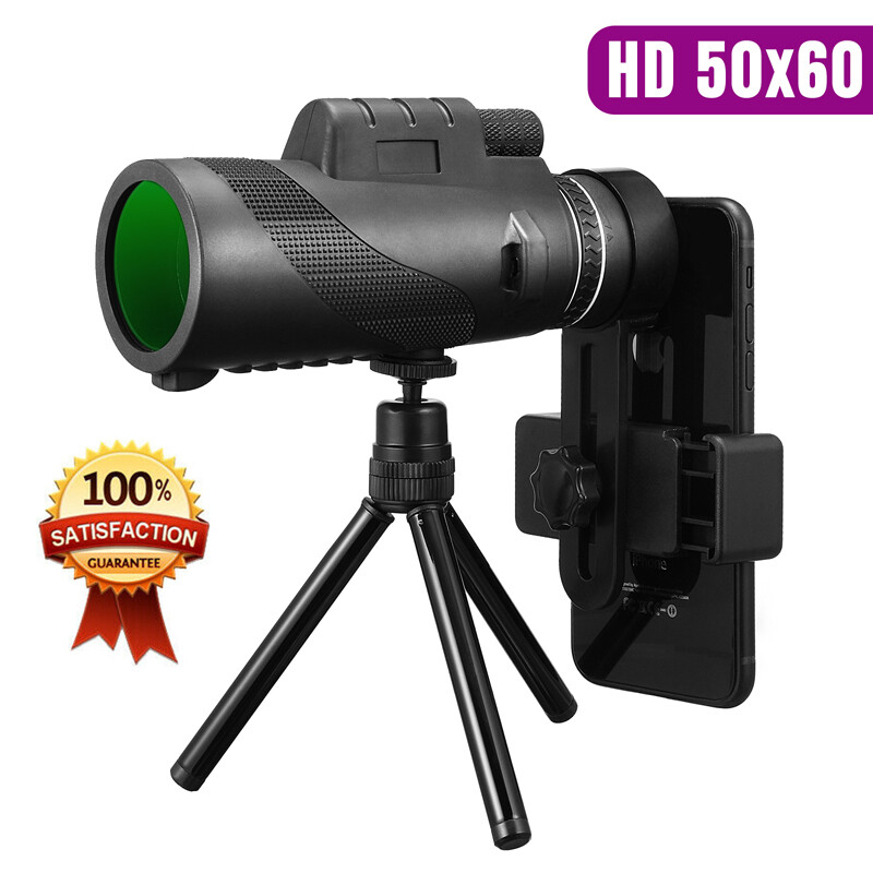 80X100 Zoom Optical HD Lens Monocular Telescope + Tripod + Clip for Cell Phone