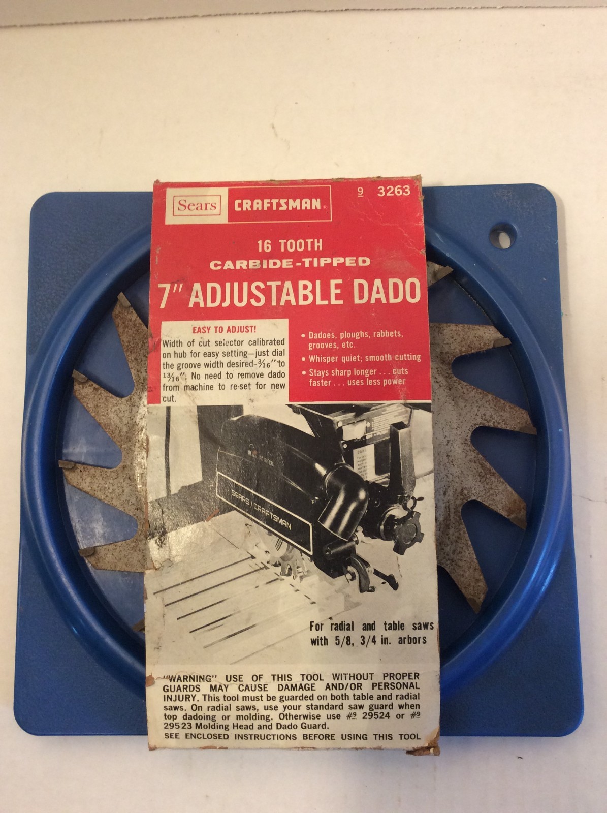 Sears Craftsman, 16 tooth Carbide Tipped 7” Adjustable Dado Sears Craftsman, 16 tooth Carbide Tipped 7” Adjustable Dado
