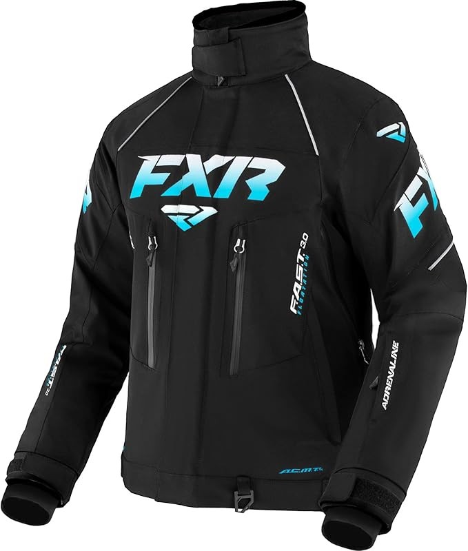 FXR Racing Womens Adrenaline F.A.S.T. Snowmobile Jacket -Black/Sky Blue Fade-6
