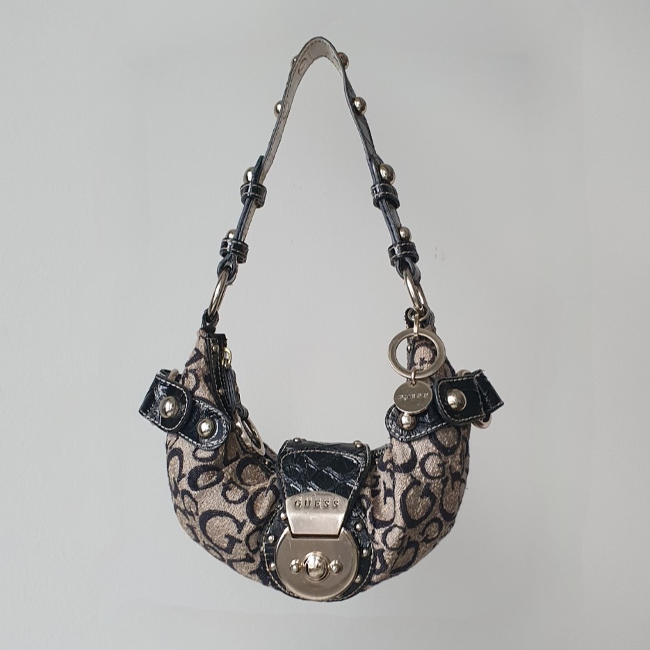 GUESS Vintage Y2K Opium Shoulder Bag 00s Biker Grunge Skirt Alt Cyber Futuristic