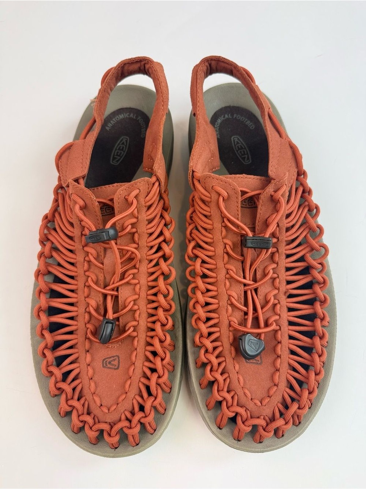 Keen Uneek Men\'s Sandals - Orange / Burnt Ochre Plaza Taupe size 9.5