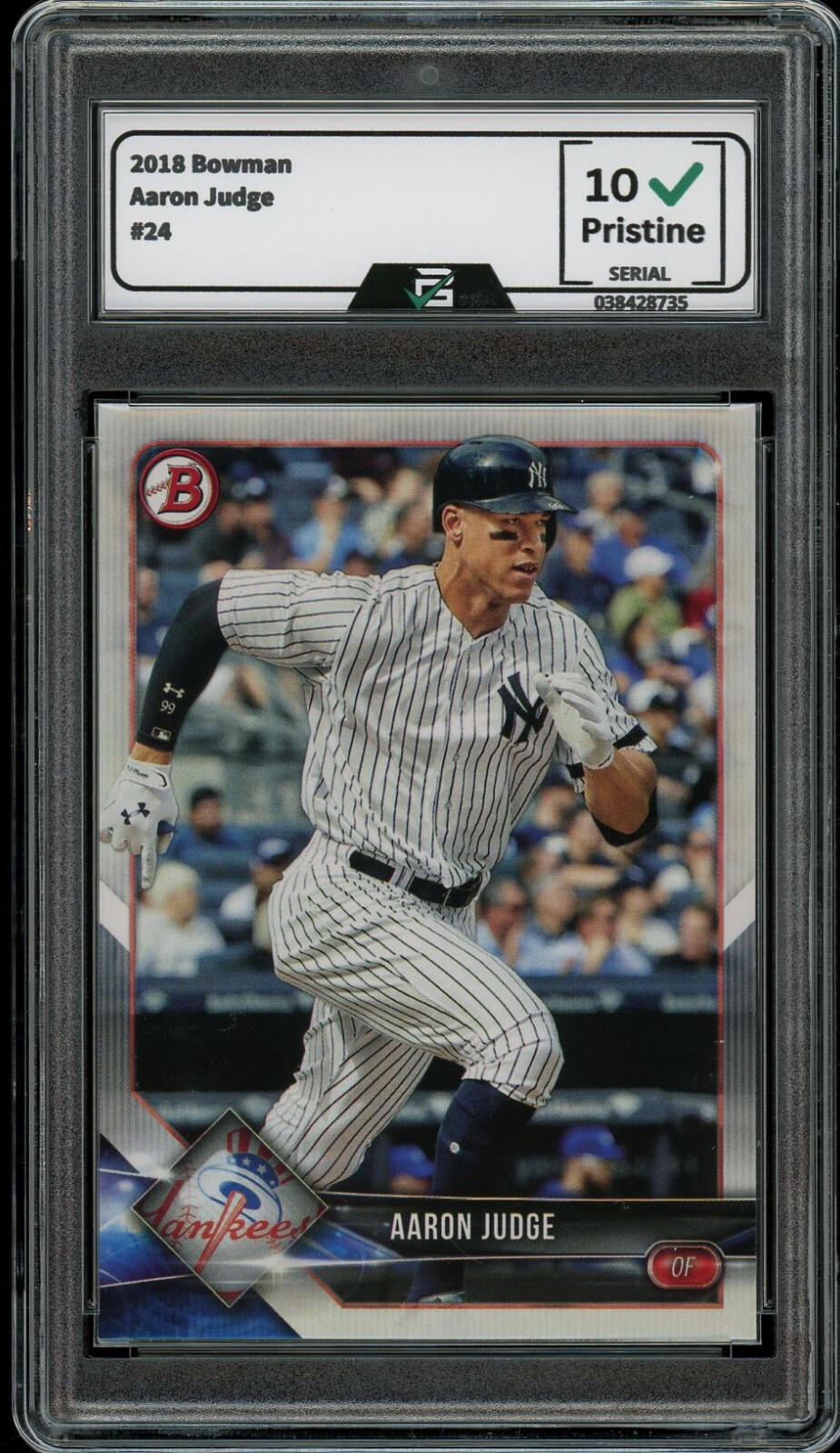 2018 Bowman #24 Aaron Judge GRADED 10 GEM Mint Homerun Record Yankees 2018 Bowman #24 Aaron Judge GRADED 10 GEM Mint Homerun Record Yankees