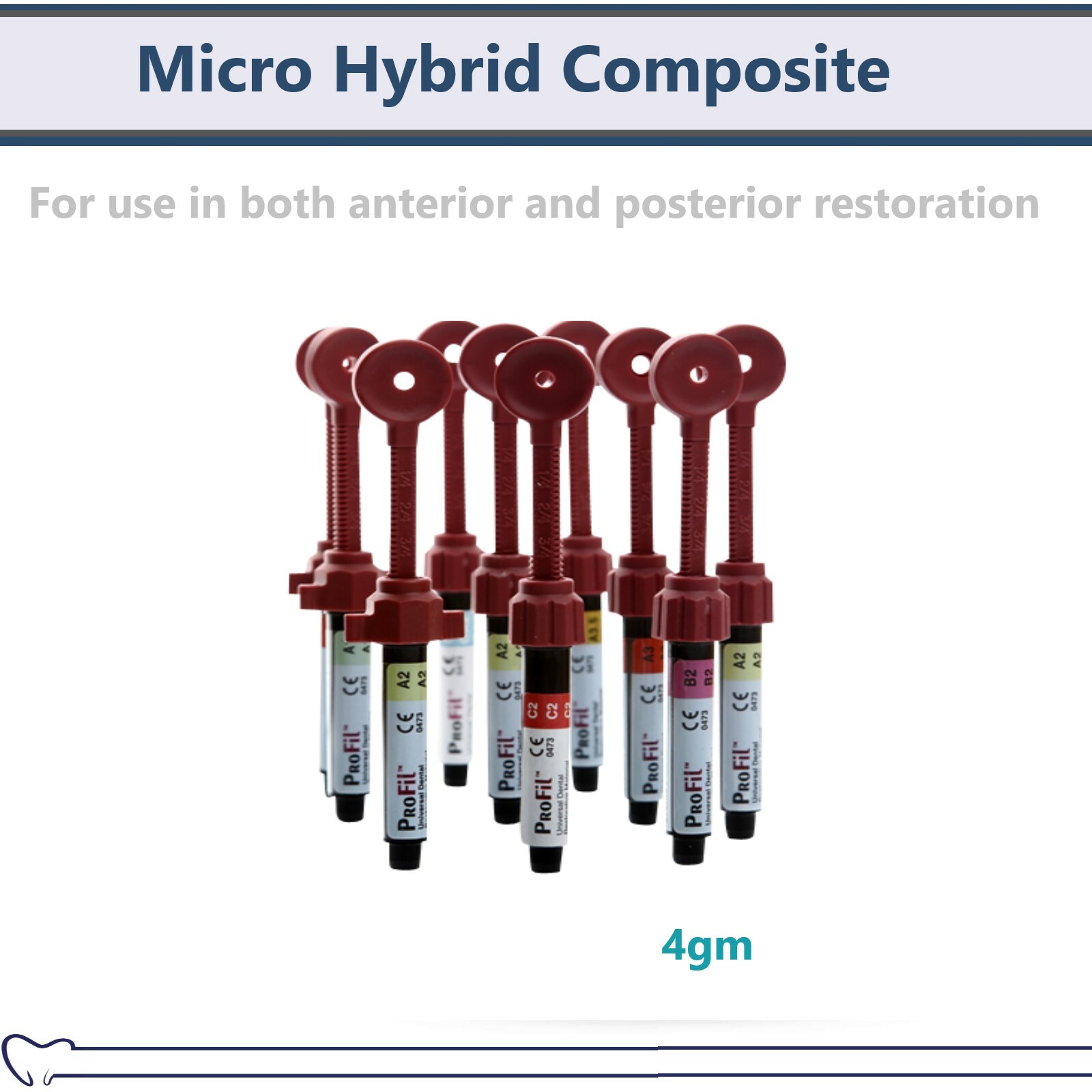 Dental Silmet ProFil Dental Micro Hybrid Composite All Shades - Syringe 4g. Dental Silmet ProFil Dental Micro Hybrid Composite All Shades - Syringe 4g.