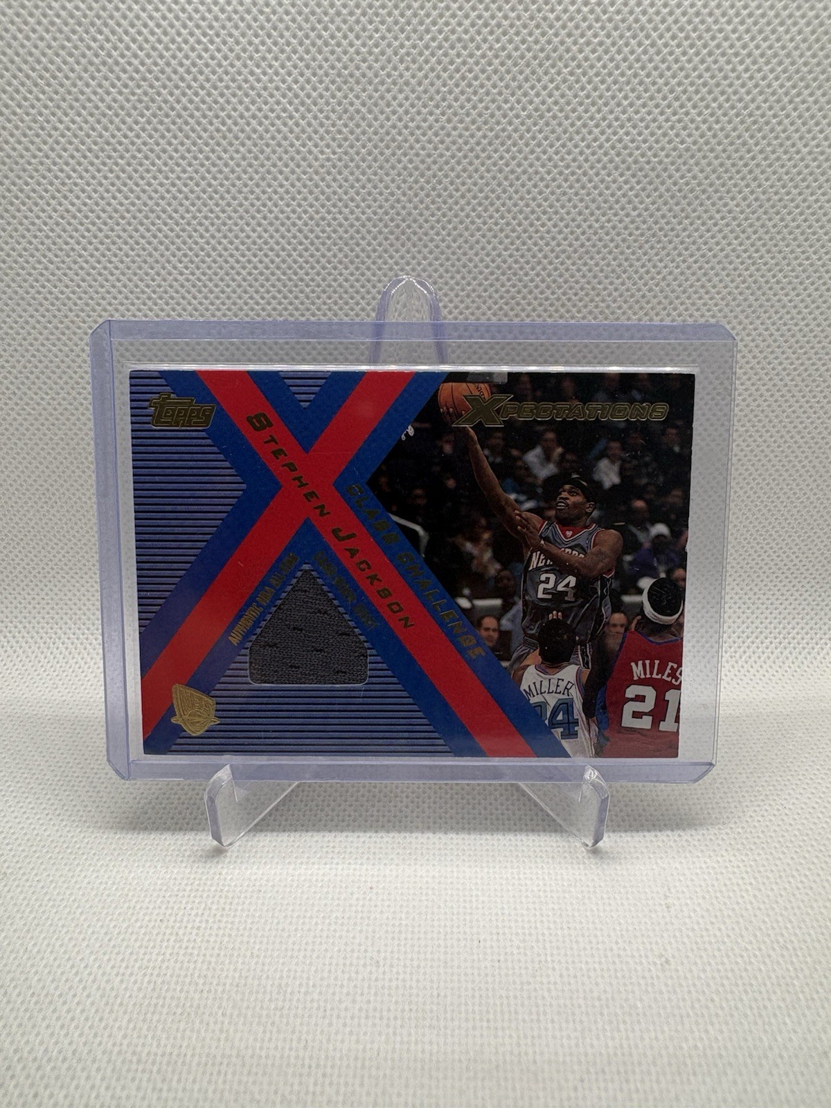 2001 Topps Xpectations Game Worn Jersey Stephen Jackson Used Patch CC-SJ