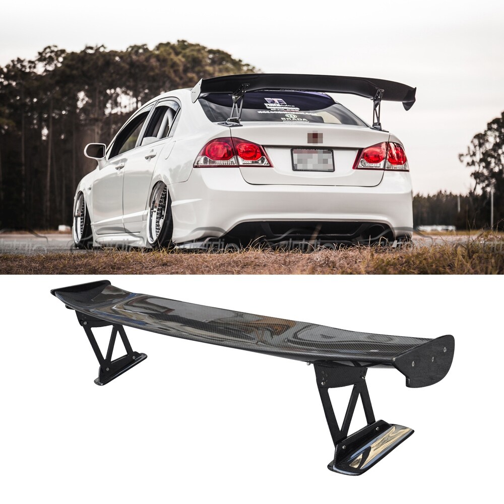 For 06-11 Honda Civic 8th Sedan JS Carbon Fiber Rear Trunk Wing Spoiler Lip