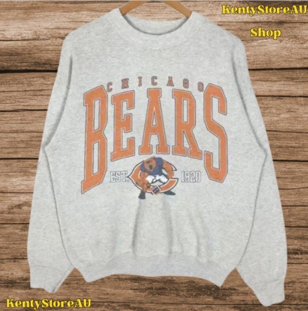 Rare Chicago Bears NFL Football Team Ash Crewneck Sweatshirt Vtg RM3805