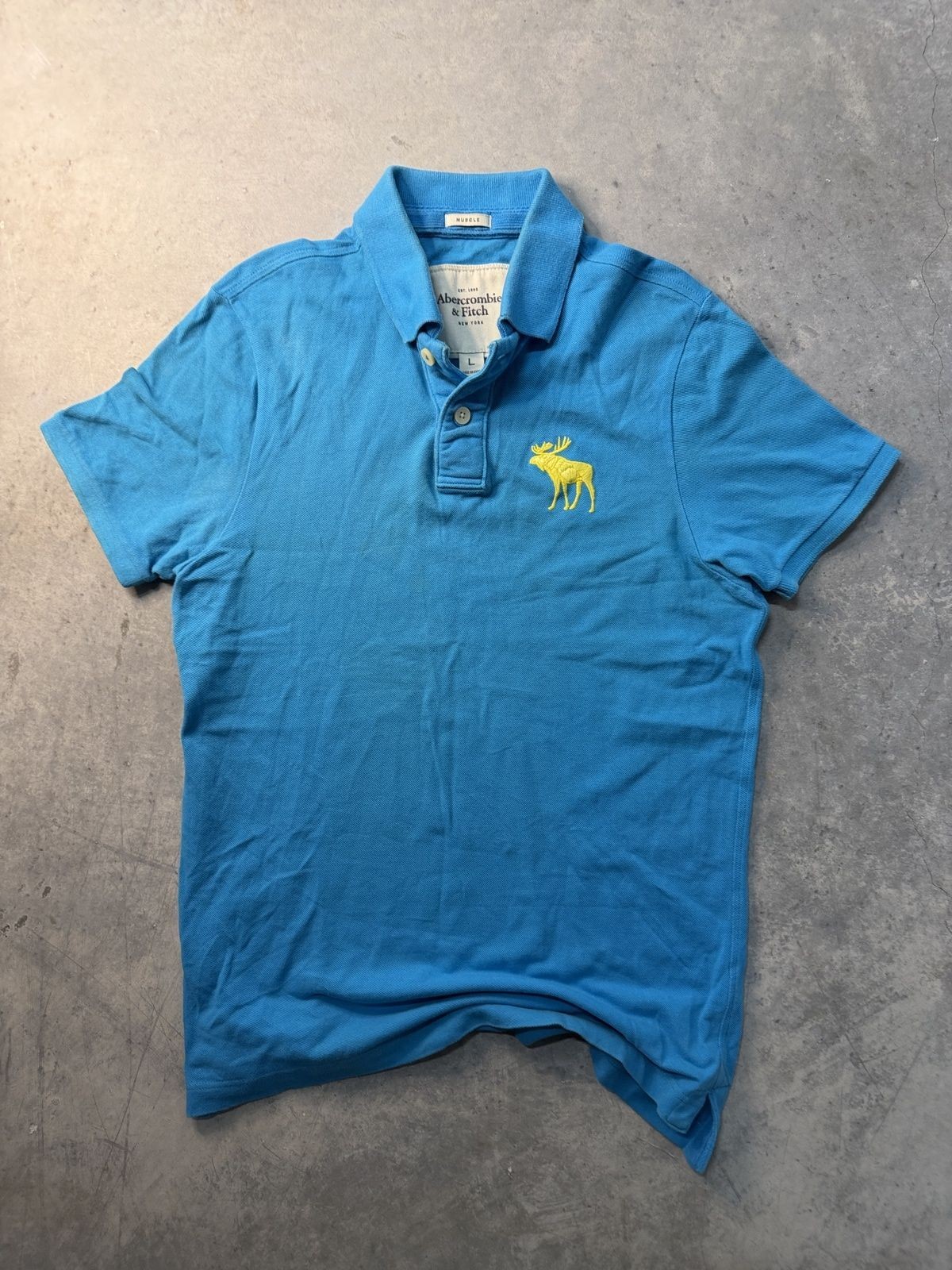 Vintage Abercrombie & Fitch Bright Blue Polo Shirt