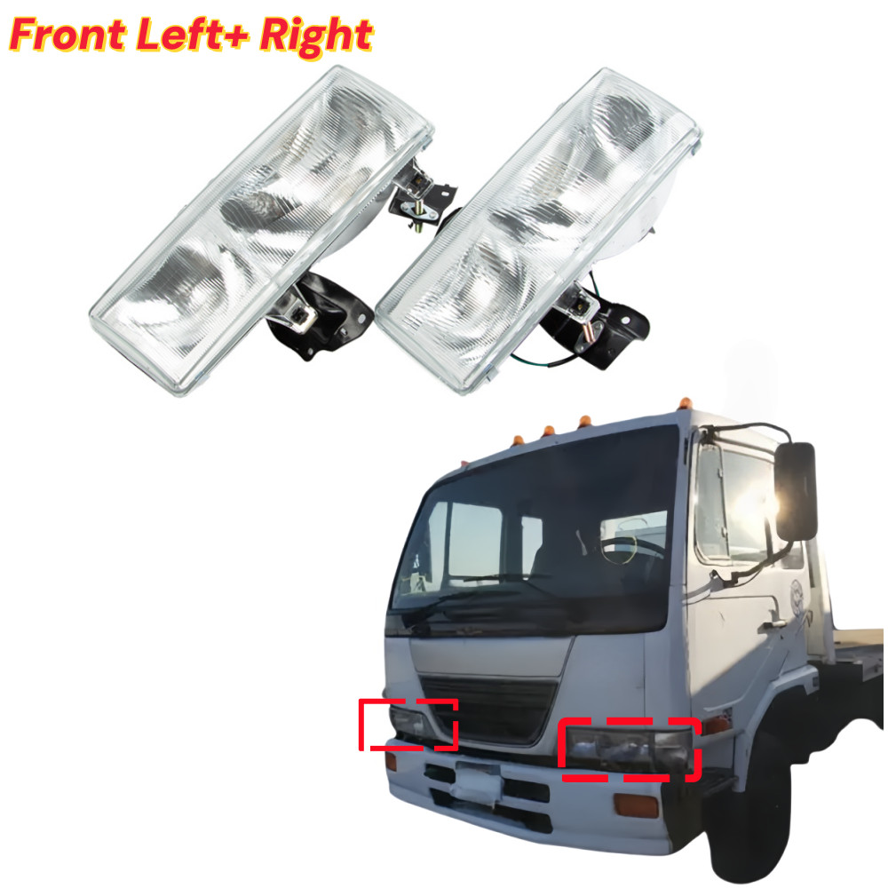 LH+RH Headlight For Nissan UD 1800 2000 2300 2600 3300 1995-2010 W/ Bracket