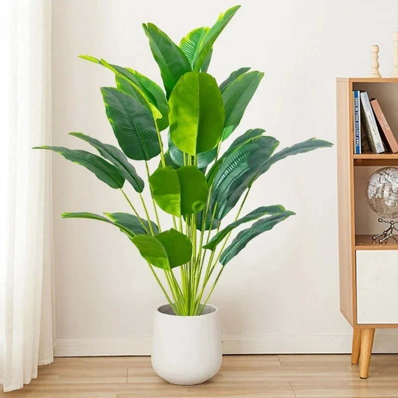 1pc Artificial Plants Large Tropical Palm Tree Fake Banana Plants Leaves Real