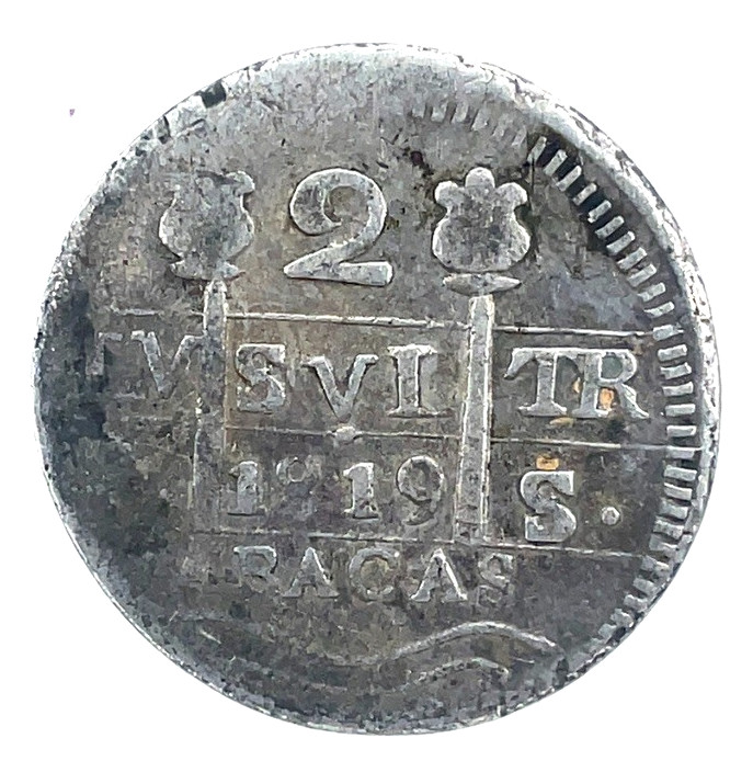 1819 BS Venezuela Caracas Silver 2 Reales Ferdinand VII Coin # 1
