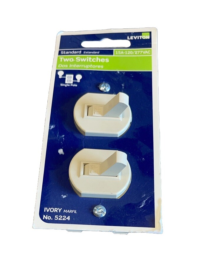 🔥Leviton 5224-2I Ivory Duplex Style Single-Pole/Single-Pole ~ 50 Units🔥