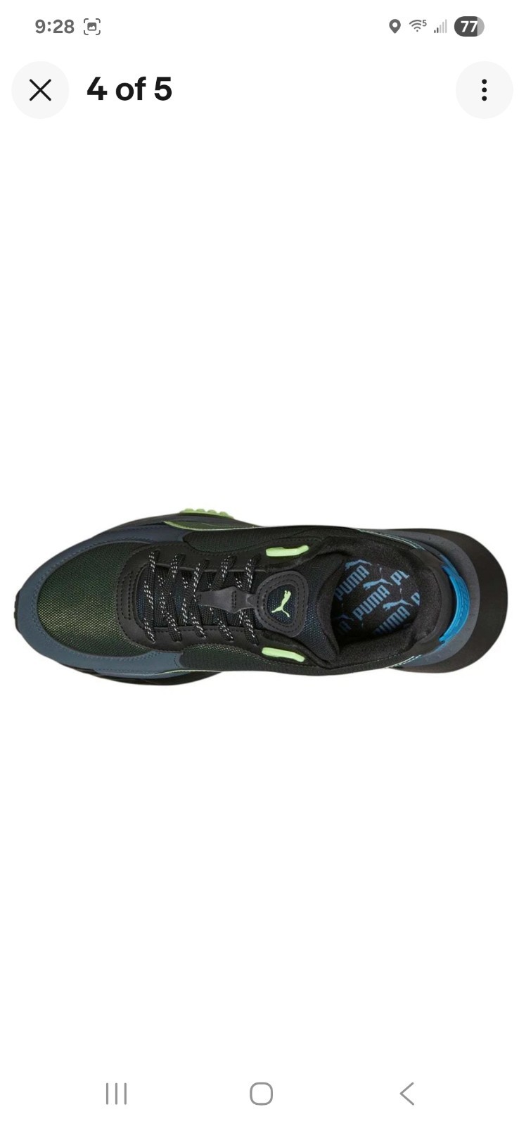 New Puma Wild Rider LS Mens Sneakers Black-dark State-ocean dive Color Size 8 New Puma Wild Rider LS Mens Sneakers Black-dark State-ocean dive Color Size 8