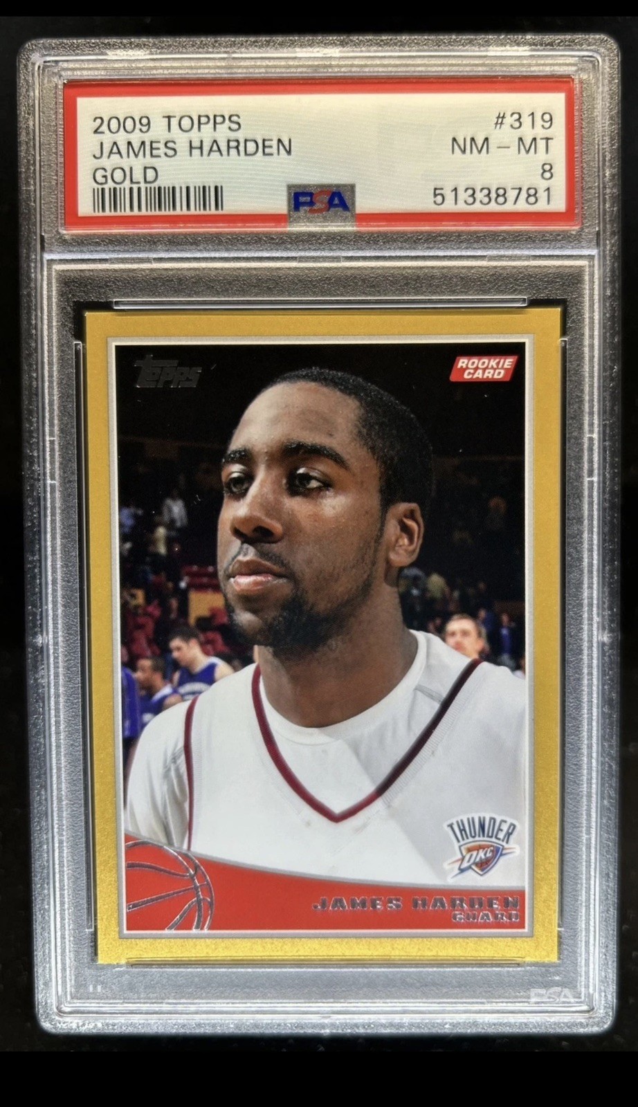 2009-10 Topps James Harden Gold Rookie RC #/2009 Thunder PSA 8