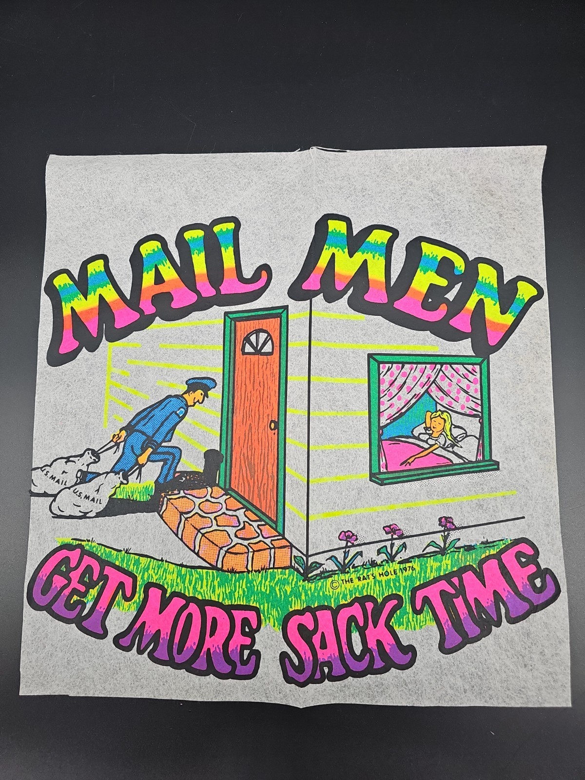 Vintage Rat's Hole Iron On T Shirt Heat Transfer 1976 Mail Men Very RARE 