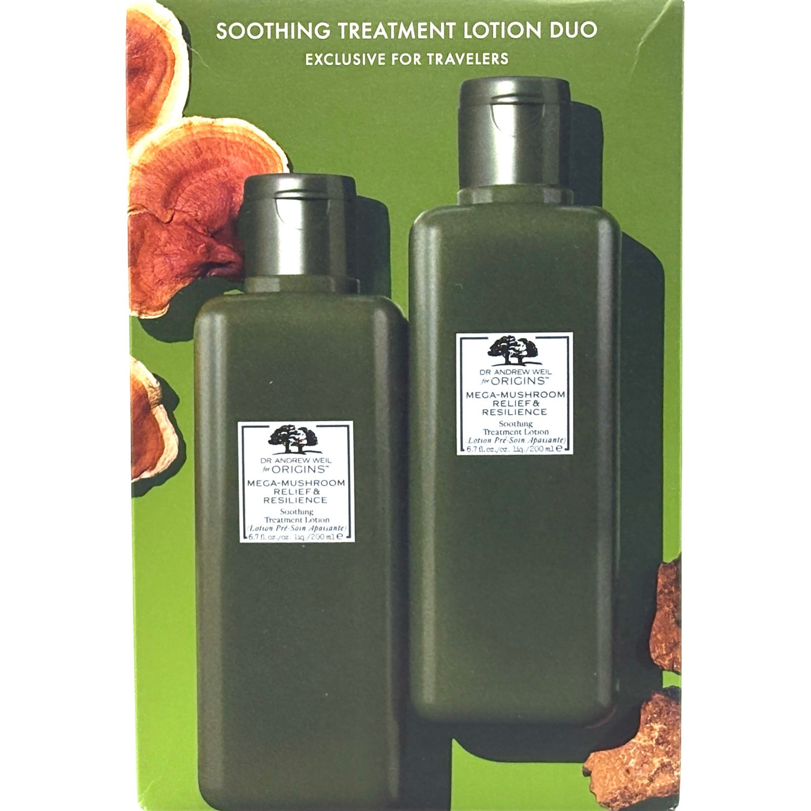 Origins Mega Mushroom Relief & Resilience Soothing Lotion Duo 13.4 oz New In Box Origins Mega Mushroom Relief & Resilience Soothing Lotion Duo 13.4 oz New In Box