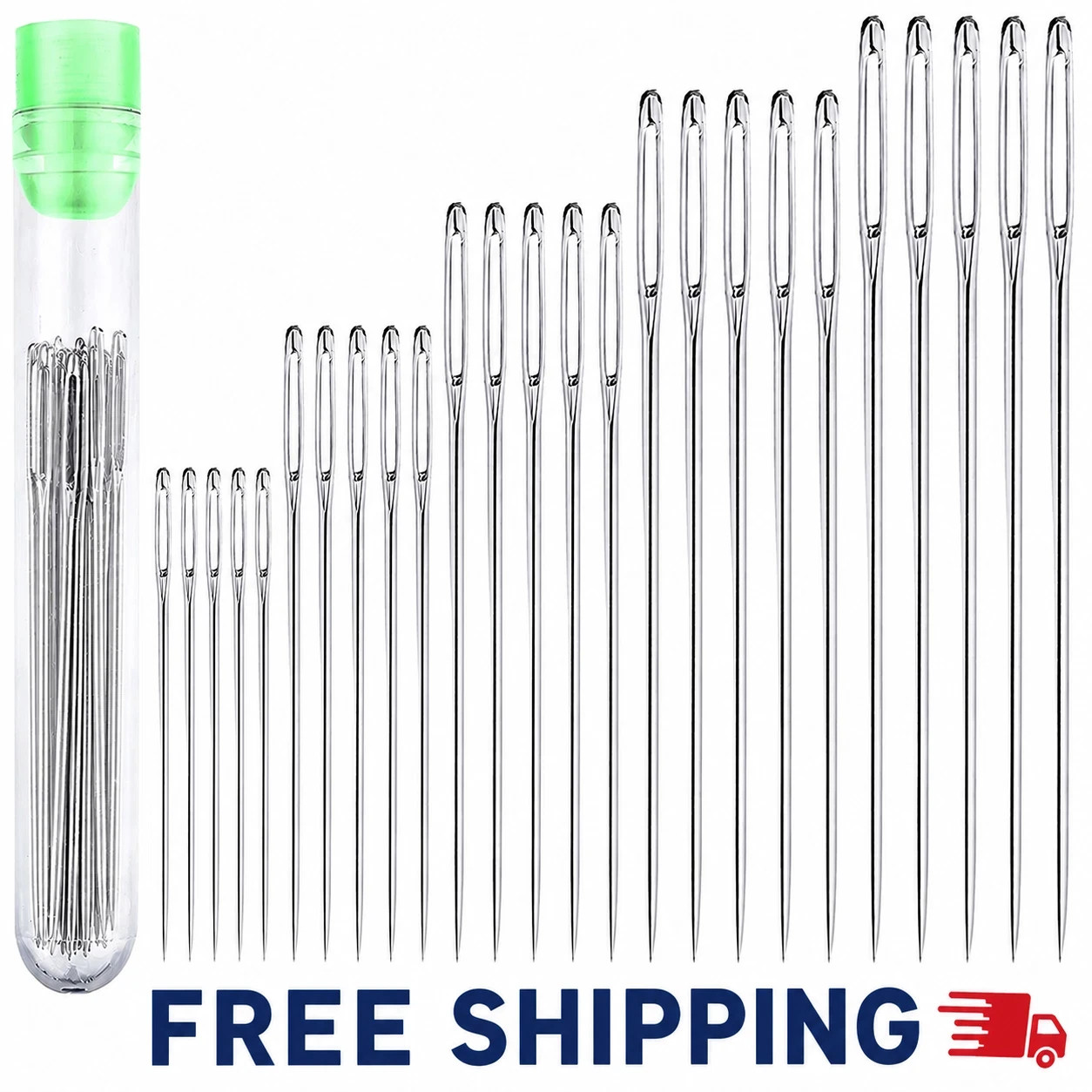 25Pcs Large Eye Sewing Needles Leather Yarn Knitting Stitching Tool Set