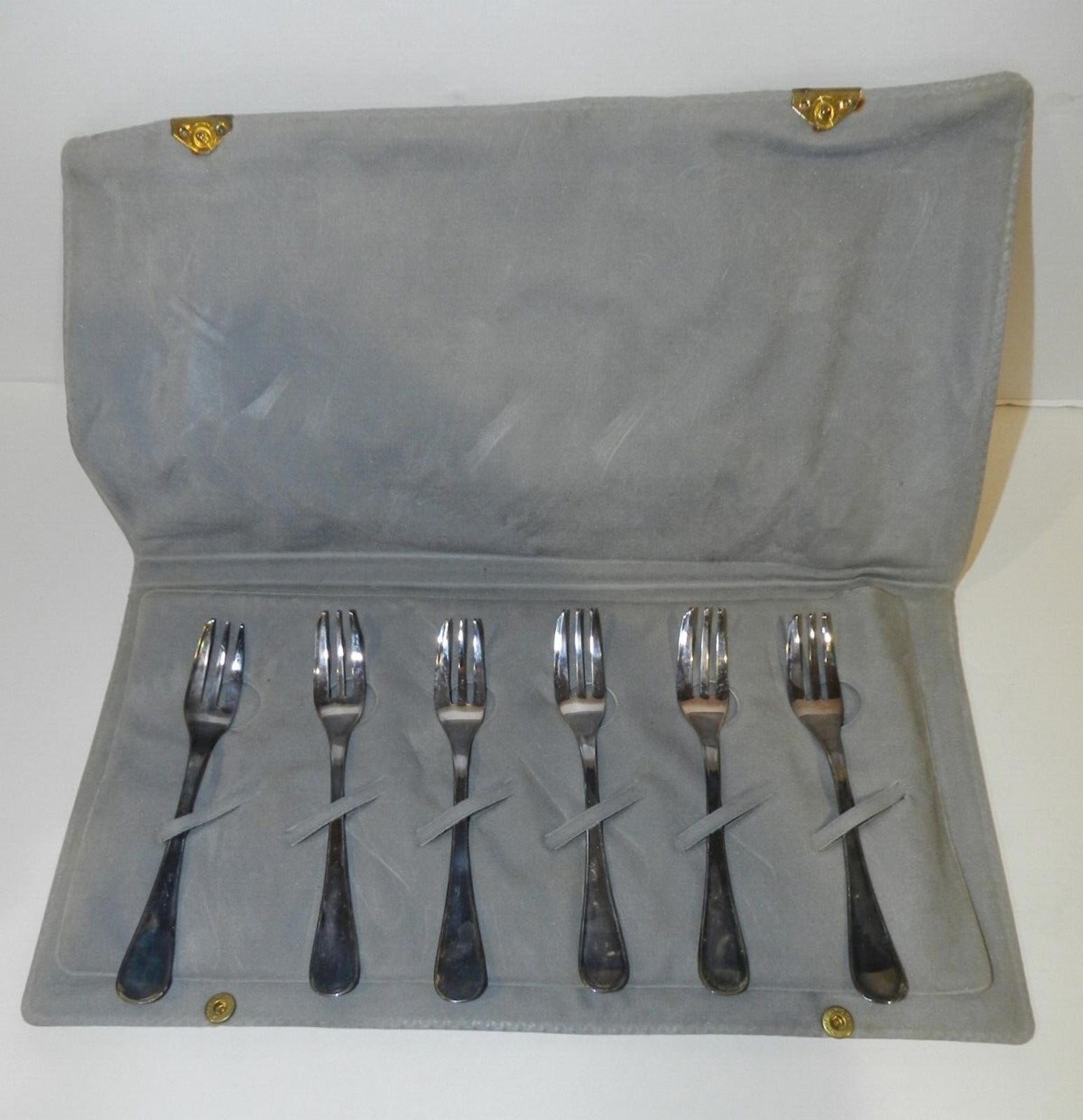 Antique Marked 800 Silver Dessert Forks Set Of 6 Vintage Sciacca Italy w/Case Antique Marked 800 Silver Dessert Forks Set Of 6 Vintage Sciacca Italy w/Case