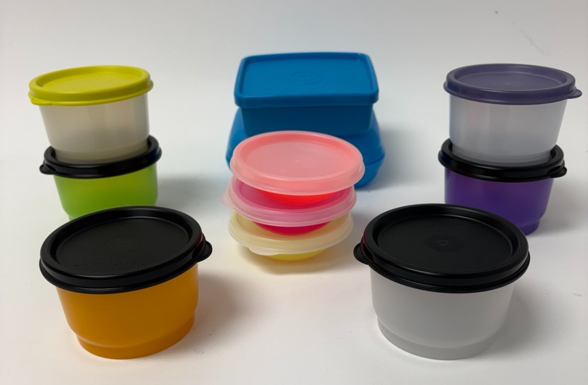 Tupperware Mini Snack Cups Containers w Lids Multicolor Mixed Lot NEW