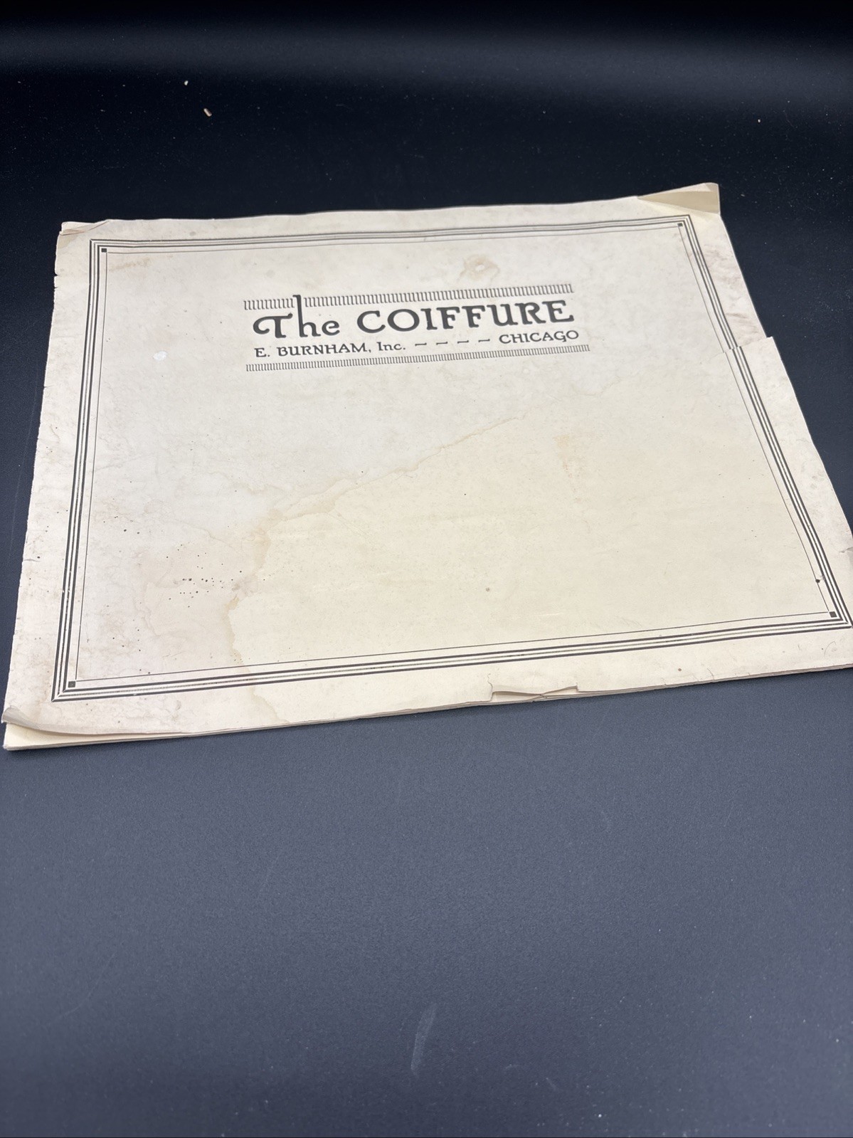 Antique The Coiffure Wigs E. Burnham Inc Chicago