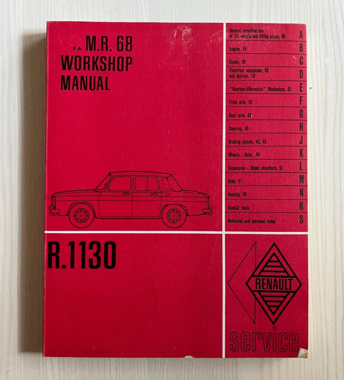 Vintage 1962 Renault MR 68 ORIGINAL FACTORY Manual PARTS Brochure Repair R1130